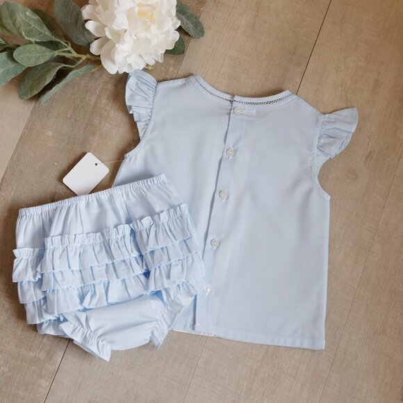 Blue Heirloom Diaper Cover Shirt & Ruffled Diaper Cover Feltman Brothers NWT - Picture 2 of 6